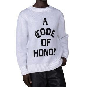 Honor the Gift Code of Honor White Sweater NWOT